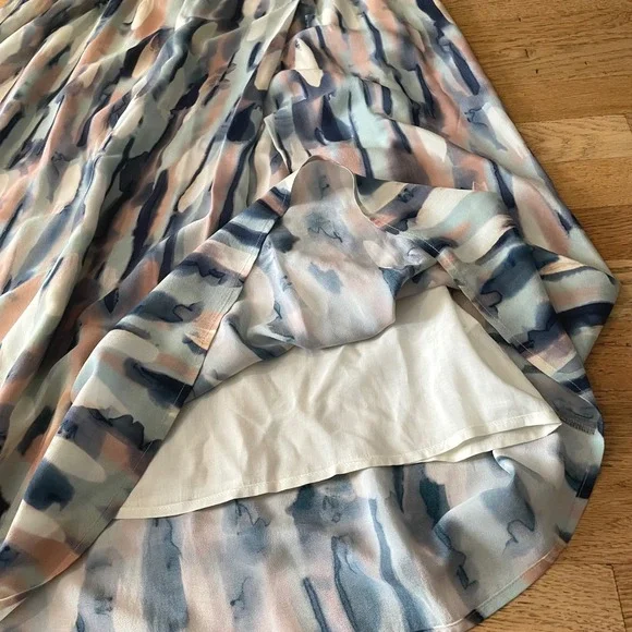 Poetry Silk Maxi Skirt Anthropologie Watercolor Summer Wedding Quiet Luxury - Picture 5 of 8